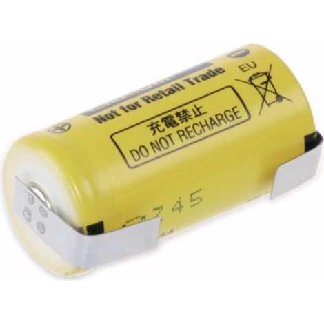 Batterie lithium PANASONIC BR 2/3A, avec languettes en U à souder, 3 V, 1200 mAh