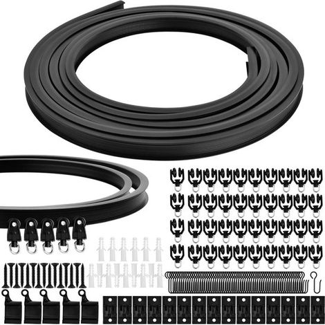 Dailygoods，Binario per tende da 5 metri，Montaggio a soffitto，Nero/Bianco，Plastica flessibile (1/5)