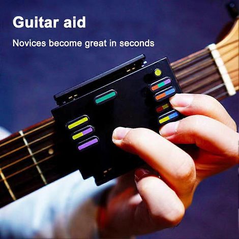 Outil d'accords de guitare pour débutants, accords à un bouton, fournitures scolaires de guitare, aide à l'apprentissage des doigts, entraîneur d'accords de guitare pour adultes (1/5)