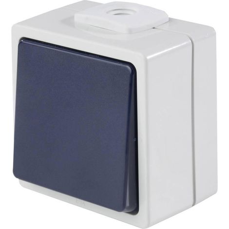 As-Schwabe Pulsador IP54 Gris claro Azul acero