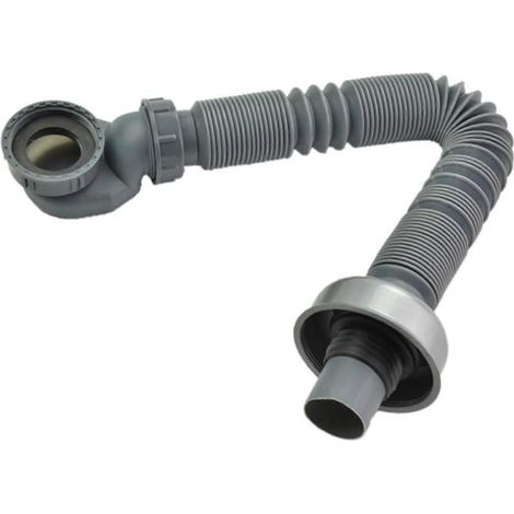 Tuyau de drainage rétractable flexible de type P anti-odeurs de 90 cm, adapté aux raccords filetés de 45 à 48 mm. (1/4)