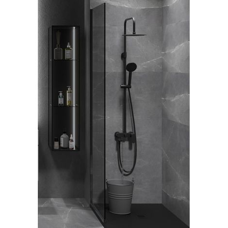 Columna de Baño y Ducha Nite con monomando, Rociador acero inoxidable AISI304 de 25x25 cm. (1/3)