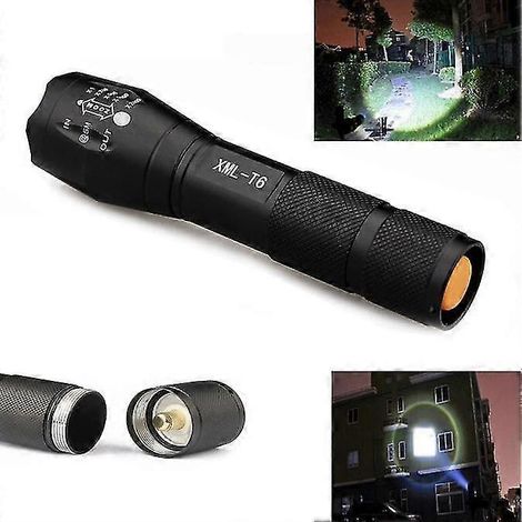 Lampe torche LED XM-L T6 de 3 500 lumens, 5 modes d'éclairage, puissante et alimentée par une batterie 18650. - AquaForge (1/5)
