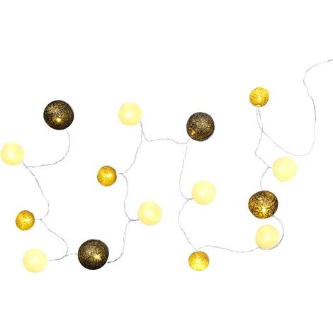 Guirlande Lumineuse - HOME DECO FACTORY - Boule - 15 LED - Multitaille - Blanc, Gris, Argent (1/5)