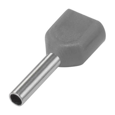 Embout double d'extrémité de câble TRU COMPONENTS TE075-08GY 0.75 mm² x 8 mm partiellement isolé gri (1/2)