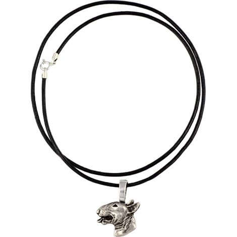 Bull Terrier, Bull Terrier II - collar para perros, colgante bañado en plata para amantes de los perros, joyería discreta de Art-Dog (1/3)