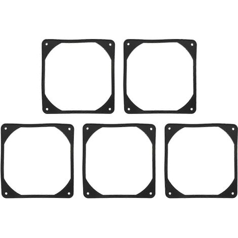 Lot de 5 patins antichoc pour ventilateur d'ordinateur 120 mm-12.00X12.00X0.20CM-Black (1/3)