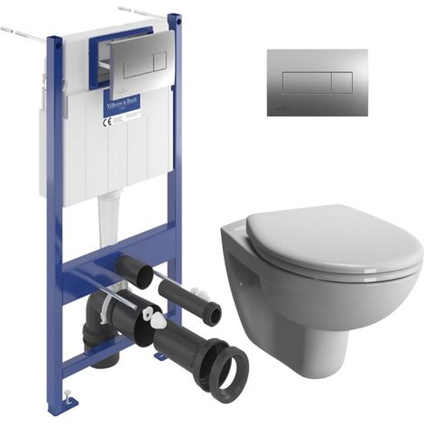 ViConnect Pro S Pack WC Bâti-support + WC sans bride Vitra Normus + Abattant softclose + Plaque (ViConnectNormusRimless-1) (1/5)