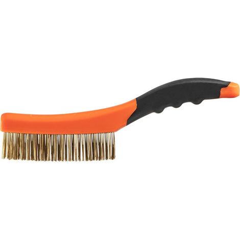 Spazzola metallica setole ottone 4 file impugnatura bimateriale neo 39-030