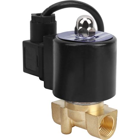 Électrovanne G3/8 po en laiton, normalement fermée, à action directe, pour air, eau et huile, 2A-040-10AC220V (1/5)