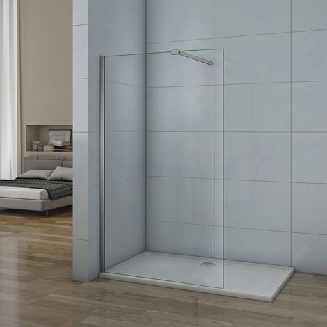 Walk-in Con Barra Stabilizzatrice Snodabile 90cm Vetro Temperato Trasparente Anticalcare 70x200cm, piatto doccia 100x70cm (1/5)