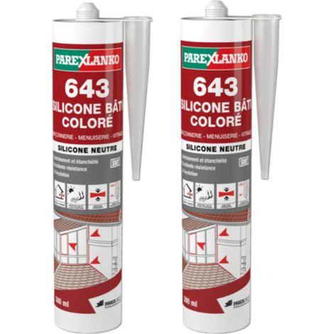 Lot von 2 neutralen Silikonkitten PAREXLANKO 643 Silikon Bauwesen - Stein - 300ml