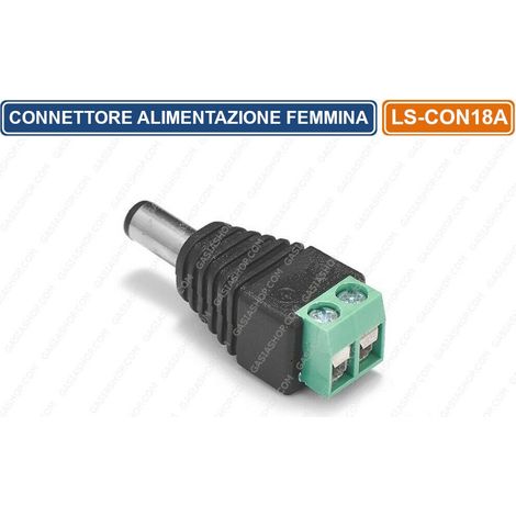 CONNETTORE ALIMENTAZIONE MASCHIO CON MORSETTO POLARIZZATO A CONNESSIONE RAPIDA