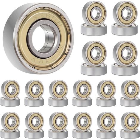Lot de 50 Roulement a Bille,608zz Roulements à Billes,8 mm x 22 mm x 7 mm Roulement à Bille avec Couvercle Métallique Anti-poussière,Roulements à Billes pour Patins,Planches à Roulettes (1/5)