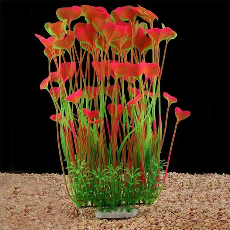 Plante Aquariophile Artificielle - Hauteur 40 cm - Base Céramique - Décoration pour Aquarium Poissons - 1 Pièce (1/5)