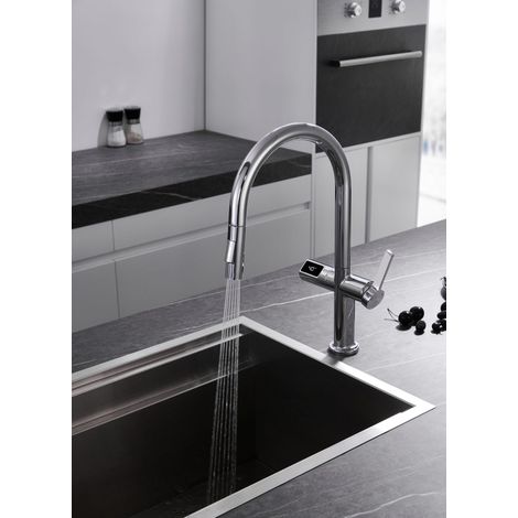 Robinetterie Cuisine mitigeur MILAN à poser Chromé BrillantChroméNoir mat (1/2)