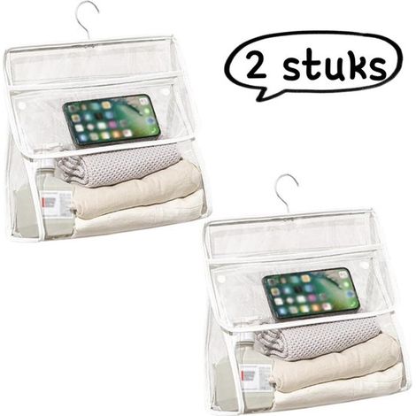 Set di 2 pezzi per riporre gli oggetti in bagno: borsa portaoggetti da appendere, impermeabile e trasparente per costumi da bagno puliti. Montaggio a parete, sto (1/5)