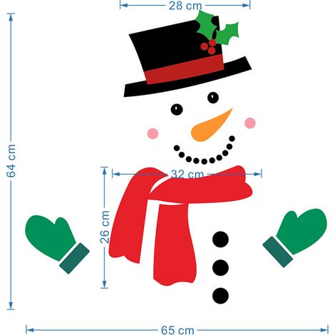 Bonhomme de neige Noël Aimants Frigo Imperméables Autocollants Aimantés Décorations de Fêtes Pour Portes de Garage et Voitures (1/3)