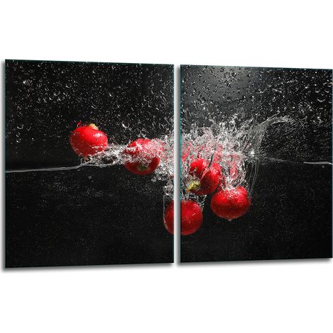 2 plaques de protection en verre pour cuisinière 40x52 fruits (1/5)