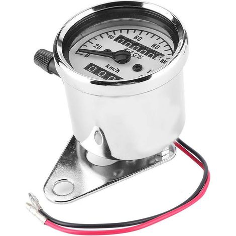 Compteur de Vitesse Moto Style Vintage Rétro-éclairage Odomètre pour Conduite de Nuit Métal + Plastique 12V (1/5)