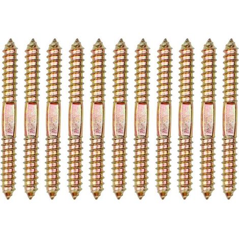 Lote de 10 Boulon à Bois de Connecteur 80 8mm Filetés Autotaraudeurs pour Meuble Fixation (1/5)