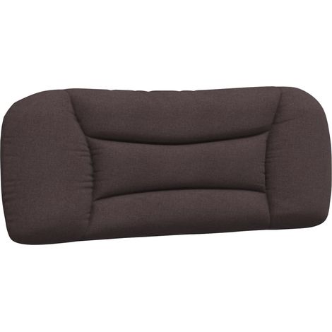 Coussin de tête de lit mural rembourré en tissu respirant avec sangles marron foncé 100 cm (1/5)