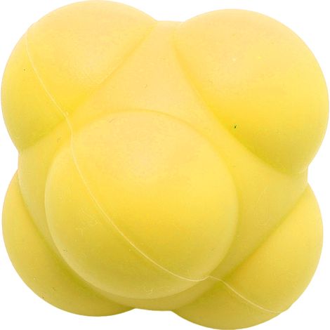 Ballon d'entraînement d'agilité en silicone hexagonal à trajectoire de rebond irrégulière, pour l'entraînement de la vitesse et de la coordination œil-main, jaune (1/5)