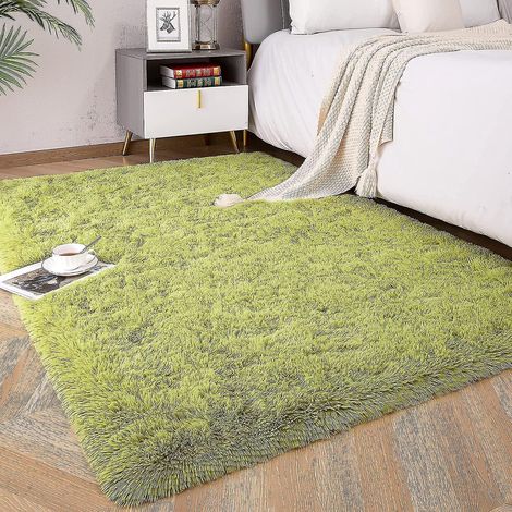 Tapis doux et moelleux pour chambre d'enfant, tapis shaggy en peluche, jeté de lit en polyester (rose 80160cm) (1/5)