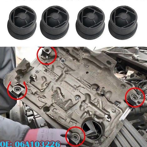 Lot de 4 coussinets en caoutchouc pour capot moteur, améliorant l'absorption des chocs (1/4)