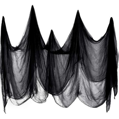 215 X 500 Cm Creepy Cloth Spooky Cheesecloth Cotton Muslin Cloths Halloween Decorations For Haunted Houses Party Doorways Outdoors (black) (1/5)
