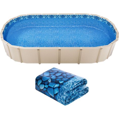 15 x 30 pieds Liner de piscine ovale, style à recouvrement pour piscine hors sol, hauteur de paroi 48 à 54 pouces, vinyle robuste épaisseur standard, pour piscines hors sol à parois en acier (1/5)