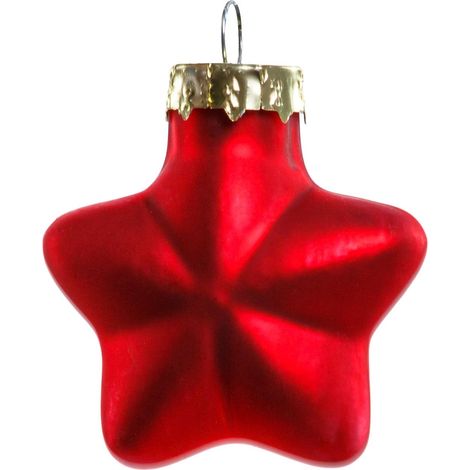 TrendLine Mini-Glas-Sterne weihnachtsrot 12 Stück Ø 4 cm Weihnachtsschmuck (1/3)