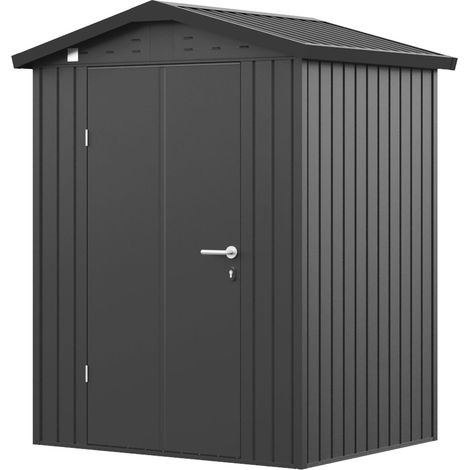 GFP Primeyard Abri de jardin en métal 150x120x205 cm armoire de jardin anthracite (1/5)