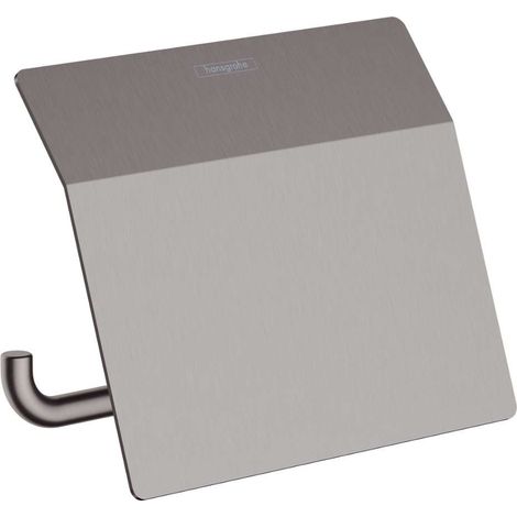 hansgrohe AddStoris Papierrollenhalter 41753340 avec couvercle, montage mural, métal, chrome noir brossé