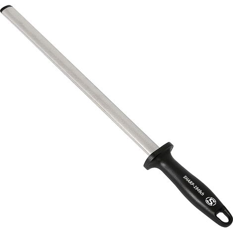 Fusil à Aiguiser Diamant Grain 30 cm, Acier d'affûtage Pour Chef Maître, Idéal Pour Couteau de Cuisine, Boucheries Et Japonais, Chasseur ou Bâton, Noir (1/4)