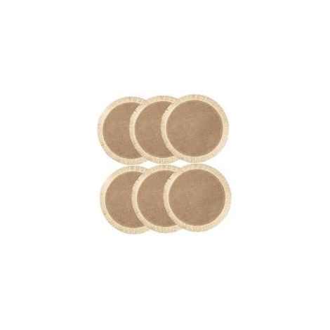 pièces Set Table Ronds Jute Lavables Nappes Tissées Résistantes Chaleur pour Protection de Table sous Assiettes et Coupes pour Cuisine et Salle à Manger (1/5)