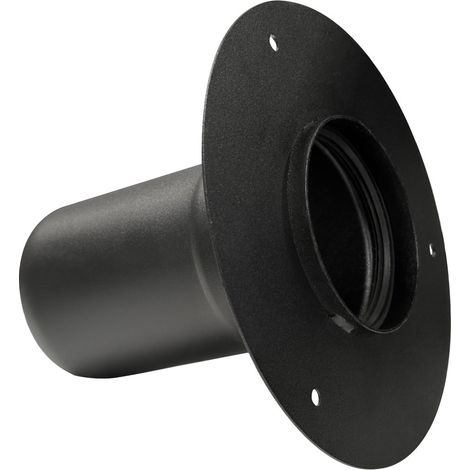 ROSONE PASSANTE PARETI UNIVERSALE SMALTATO NERO OPACO PER STUFE A PELLET - Ø80  - COV