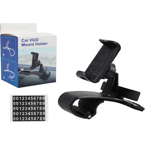 Support universel pour téléphone de tableau de bord de voiture avec cache pour plaque d'immatriculation de stationnement et rétroviseur