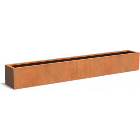 Adezz Pflanzgefäß Carrez Standard Rechteck aus Corten-Stahl Pflanzkübel Größe 300x40x40 cm (1/2)