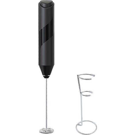 Mousseur à lait portable, mini-mixeur, fouet à œufs puissant et léger en acier inoxydable pour cappuccino, café glacé, macchiato et latte.-With Holder