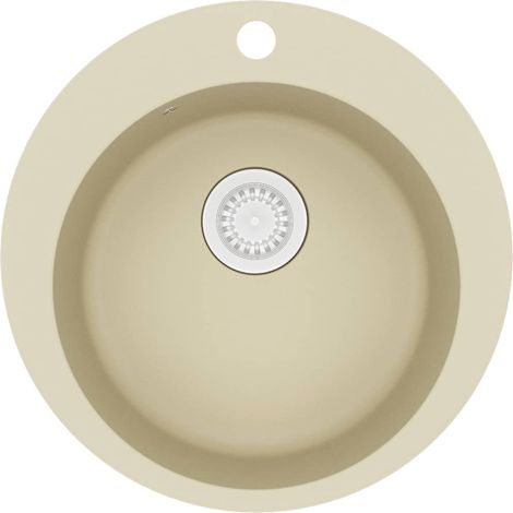Küchenspüle Granit Einzelbecken Rund Beige