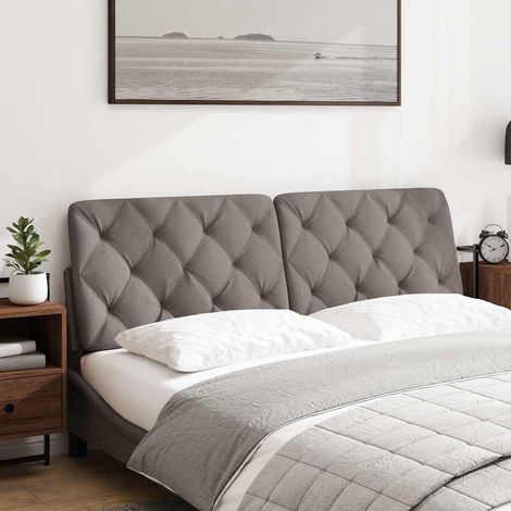 Coussin de tête de lit taupe 160 cm tissu CFW24785 (1/5)