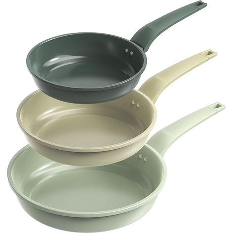 Set of 3 Ceramic Coated Frying Pans in Iron, 7.9/9.4/11 mm for Induction (1/5)
