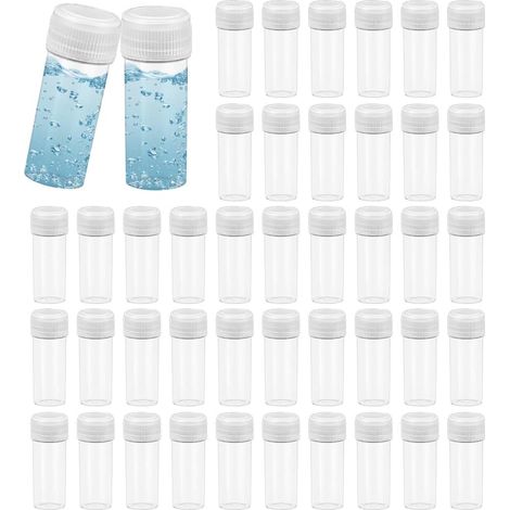 50 tubos de ensayo de plástico de 5 ml, graduados, criogénicos, con tapa de rosca, para laboratorio. (1/5)