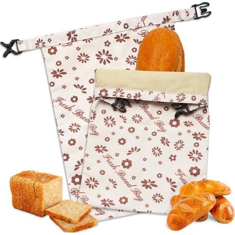 1 pezzo sacchetto per il pane beige, sacchetto per il pane in cera d'api inseribile con motivo floreale, foglio di cera d'api sicuro per alimenti per la cucina, pratico K (1/5)