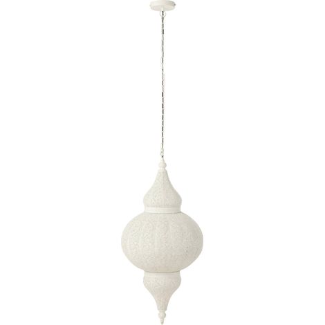 Lampe suspendue orientale en métal blanc ajouré élégante - Blanc ajouré oriental élégant (1/5)