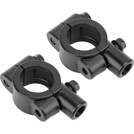 Supporto per specchietto retrovisore da manubrio per moto, 2 pezzi, attacco filettato da 22 mm, adattatore a morsetto per moto, ATV, scooter, nero M10.
