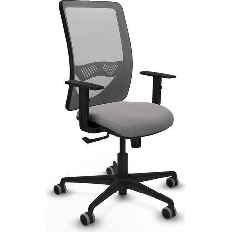 Chaise de bureau piqueras y crespo Zulema gris maille similicuir (1/2)