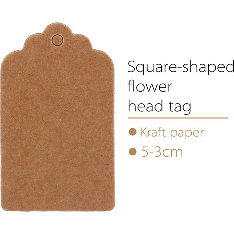 Geschenkanhänger aus Kraftpapier, 5 x 3 cm, für Hochzeiten und Jubiläen, Blanko-Etiketten mit Wellenrand, 100er-Packung Namenskarten (1/5)