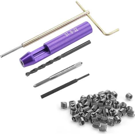 Kit de 50 inserts hélicoïdaux en acier inoxydable filetés 8-32 UNC x 1.5D pour réparation de filetage (1/5)